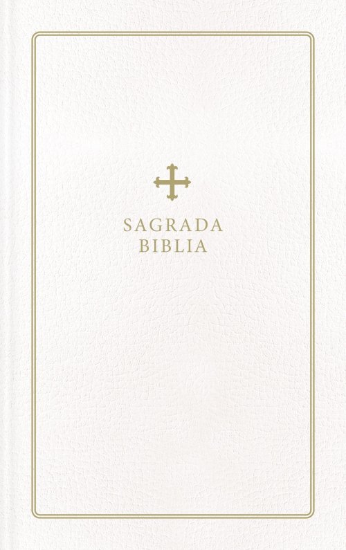 Biblia Católica, Regalos y Ceremonias, Piel reciclada, Blanco, Comfort Print