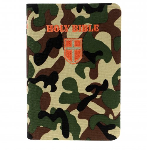 International Children's Bible (ICB) Compact Kids Bible, Green Camo, Canvas, Presentation Page, Ribbon Marker, Dictionary, Colour Maps