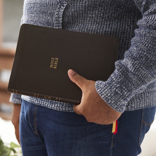 NKJV Holy Bible, Super Giant Print Reference Bible, Brown Bonded Leather, 43,000 Cross References, Red Letter, Comfort Print: New King James Version