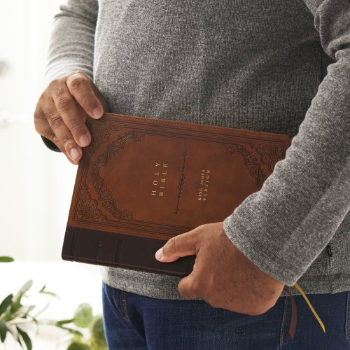 KJV Holy Bible: Giant Print Thinline Bible, Brown Leathersoft, Red Letter, Comfort Print: King James Version (Vintage Series)