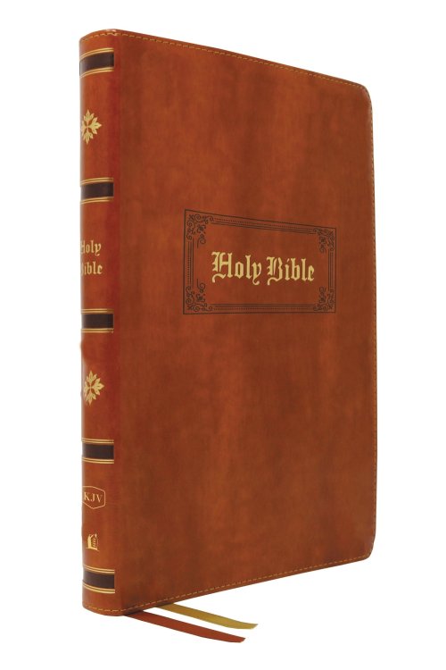 KJV Holy Bible: Giant Print Thinline Bible, Tan Leathersoft, Red Letter, Comfort Print: King James Version (Vintage Series)