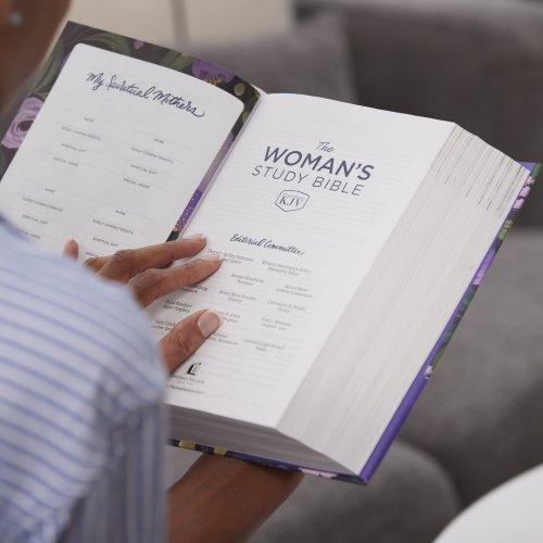 KJV, The Woman's Study Bible, Purple Floral Cloth over Board, Red Letter, Full-Color Edition, Comfort Print