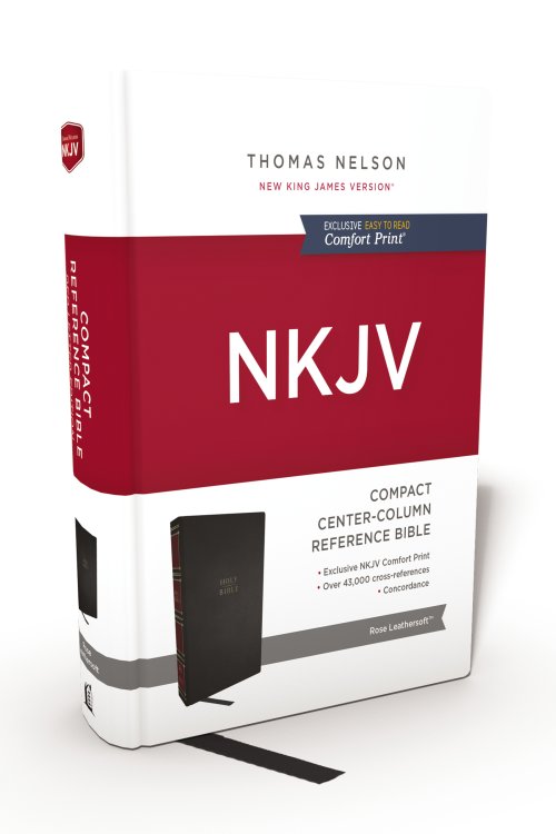 NKJV, Compact Center-Column Reference Bible, Hardcover, Red Letter, Comfort Print