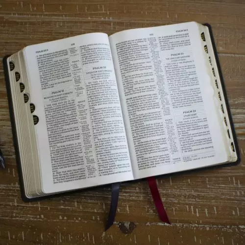 KJV Holy Bible: Compact Bible with 43,000 Center-Column Cross References, Brown Leathersoft, Red Letter, Comfort Print (Thumb Indexing): King James Version