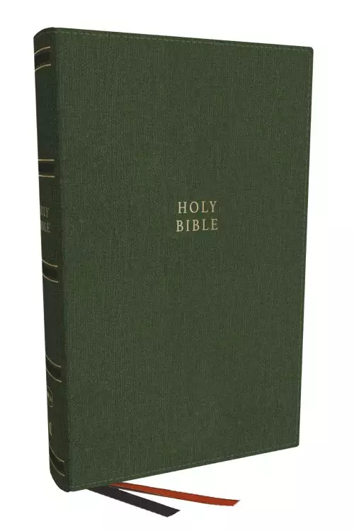 NKJV, Single-Column Reference Bible, Verse-by-verse, Green Leathersoft, Red Letter, Comfort Print