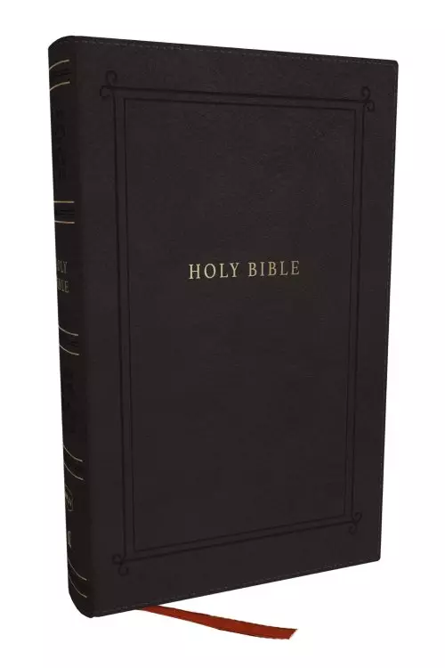 NKJV Personal Size Large Print Bible with 43,000 Cross References, Black Leathersoft, Red Letter, Comfort Print (Thumb Indexed)