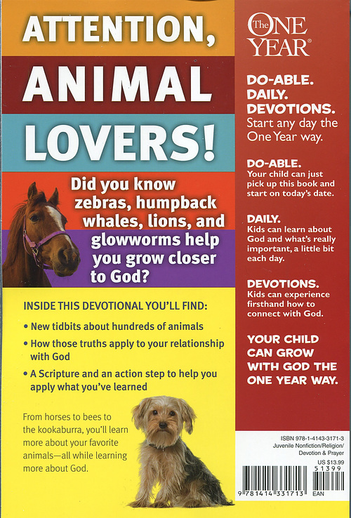 The One Year Devos For Animal Lovers