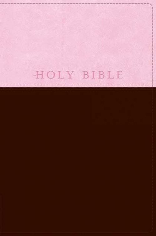 NLT Gift Bible, Pink and Brown, Imitiation Leather, Red Letter, Presentation Page, Concordance, Ribbon Marker, Book Introductions, Durable Cover