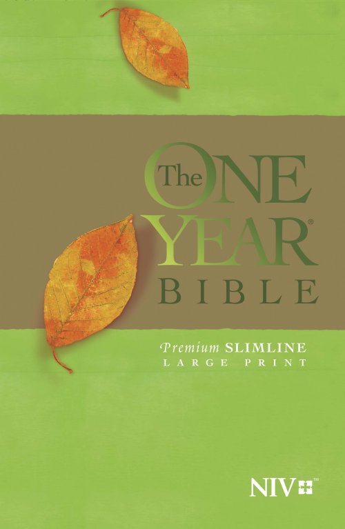 NIV One Year Bible, Green, Paperback, Slimline, Large Print