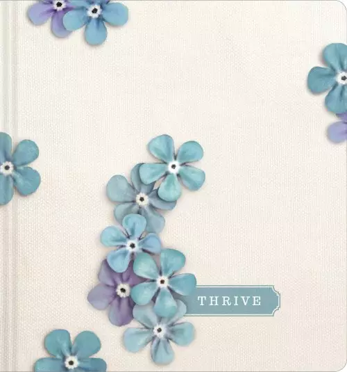 NLT THRIVE Creative Journaling Devotional Bible, Hardcover, Blue Flowers, Wide Margin, Presentation Page