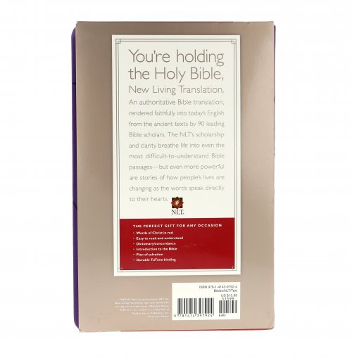 NLT Gift, Bible, Purple, Imitiation Leather, Presentation Page, Concordance, Red Letter, Ribbon Marker