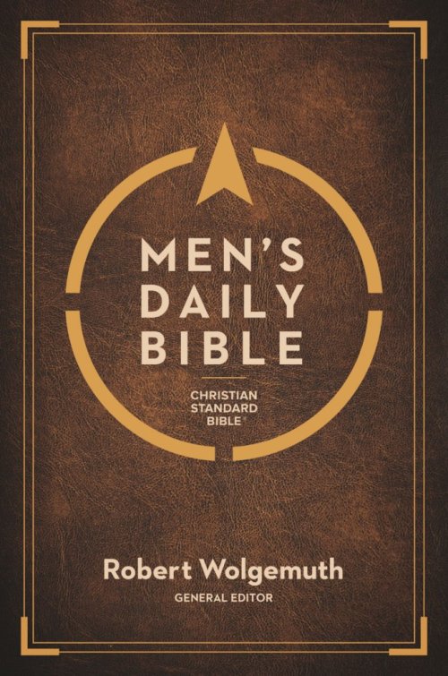 CSB Men's Daily Bible, Brown Genuine Leather, Indexed