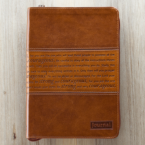 Strong and Courageous Joshua 1:57 Classic Faux Leather Journal