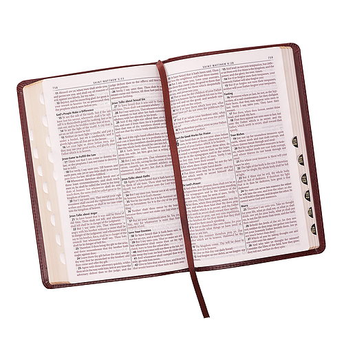 KJV Standard Size Thumb Index Edition: Burgundy, Ribbon Marker, Presentation Page, Gilt Edges