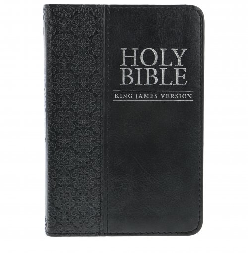 KJV Mini Pocket Bible, Black, Imitation Leather, Ribbon Marker, Verse Finder, One-Year Bible Reading Plan, Presentation Page