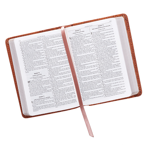 KJV Bible Mini Pocket Faux Leather, Toffee Brown