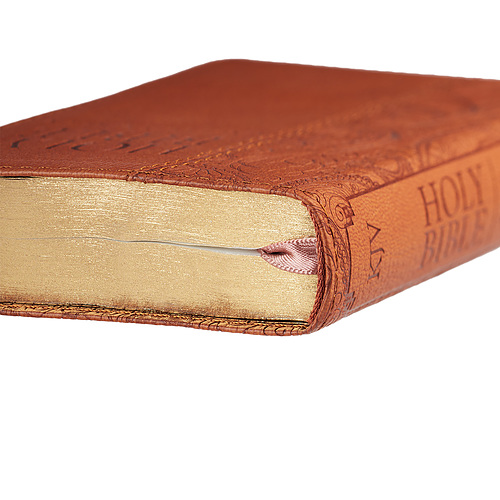 KJV Bible Mini Pocket Faux Leather, Toffee Brown