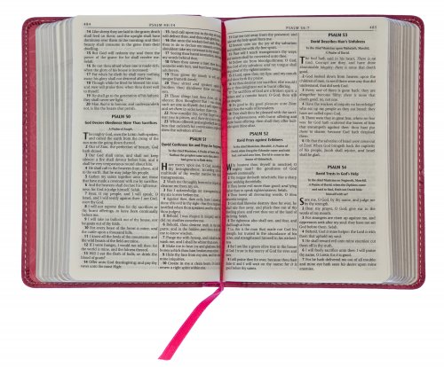 KJV Pocket Bible, Pink, Imitation Leather, Gift, Ribbon Marker, Lay-Flat Spine, Gilt Edges, Scripture Verse Finder, One Year Reading Plan