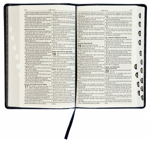 KJV Thumb Index Bible, Black, Imitiation Leather, Red Letter, Verse Finder, Reading Plan, Ribbon Marker, Gilt Edged, Presentation Page, Gift Edition