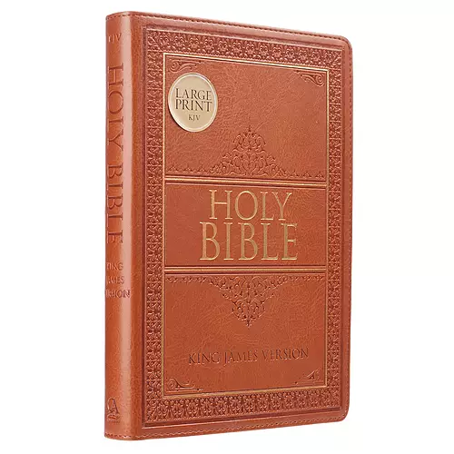 KJV Thumb Index, Bible, Tan, Imitation Leather, Larger Print, Gilt Edge, Ribbon Marker, Red Letter, Verse Finder, Bible Reading Plan, Thinline