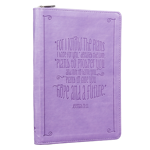 Jeremiah 29:11 Zippered Purple Flexcover Journal