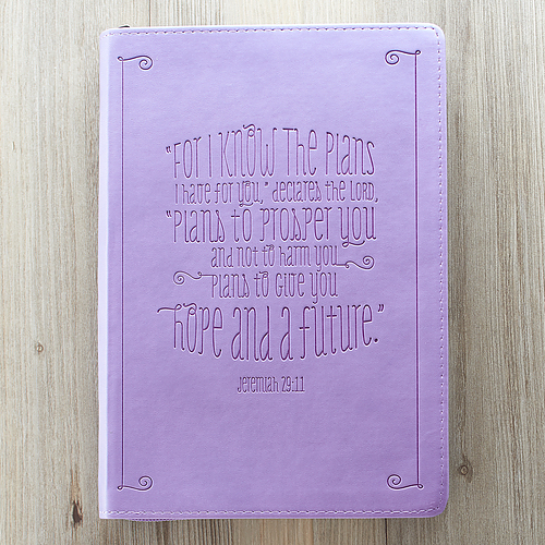 Jeremiah 29:11 Zippered Purple Flexcover Journal