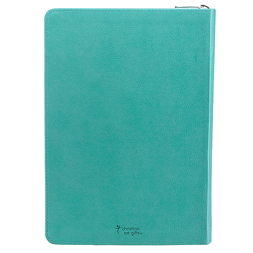 "I Can Do Everything Through Him" Zippered Turquoise Flexcover Journal