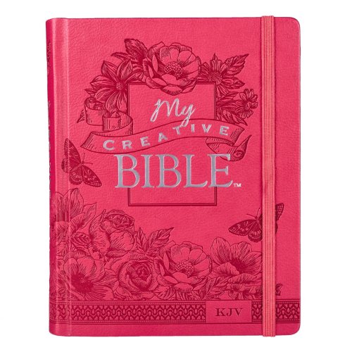 KJV My Creative Journaling Bible, Pink, Imitation Leather, Wide Margin, Illustrated, Colouring, Ribbon Marker