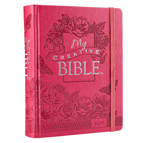 KJV My Creative Journaling Bible, Pink, Imitation Leather, Wide Margin, Illustrated, Colouring, Ribbon Marker