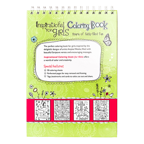 Coloring Book Wirebound Inspirational for Girls