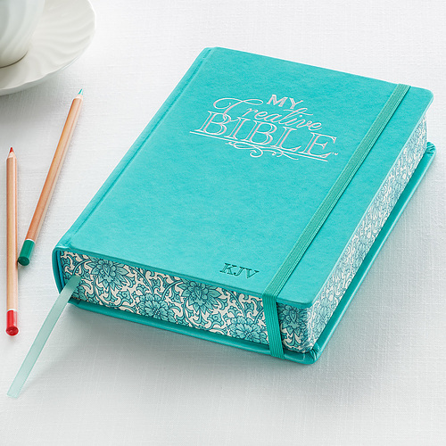 Teal Faux Leather Hardcover KJV My Creative Bible