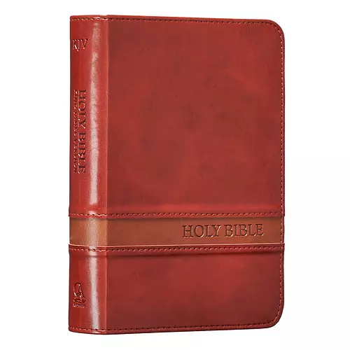 KJV Compact Large Print Imitation Leather Brown, Ribbon Marker, Words of Christ in Red, Maps