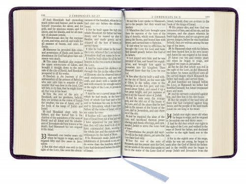 KJV Compact Large Print Bible, Purple, Lux-Leather, Words of Christ in Red, Concordance, Unique Scripture Verse Finder, Bible Reading, Full-Color Maps, Presentation Page