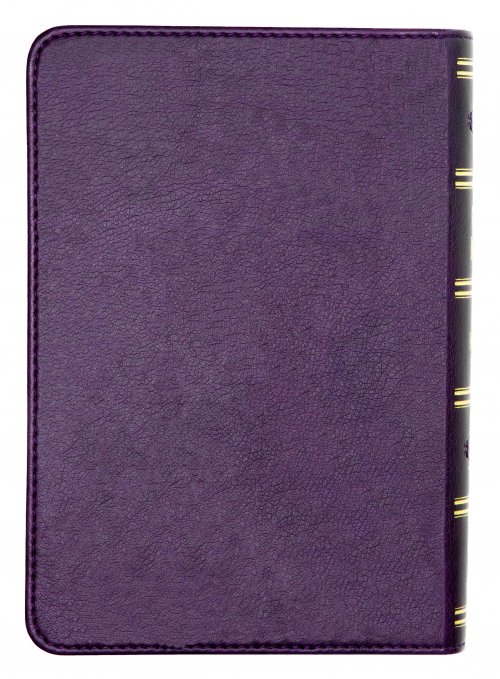 KJV Compact Large Print Bible, Purple, Lux-Leather, Words of Christ in Red, Concordance, Unique Scripture Verse Finder, Bible Reading, Full-Color Maps, Presentation Page