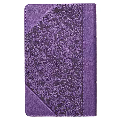 Two-tone Purple Floral Faux Leather Giant Print Standard-size King James Version Bible