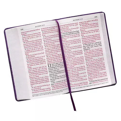 Two-tone Purple Floral Faux Leather Giant Print Standard-size King James Version Bible