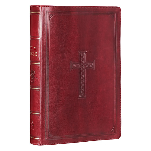 KJV Super Giant Print, Bible, Burgundy, Imitation Leather, Cross-References, Maps, Concordance, Thematic Scripture Finder, Ribbon Marker, Gilt Edge