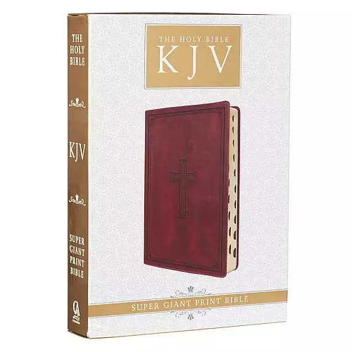 KJV Super Giant Print, Bible, Burgundy, Imitation Leather, Cross-References, Maps, Concordance, Thematic Scripture Finder, Ribbon Marker, Gilt Edge