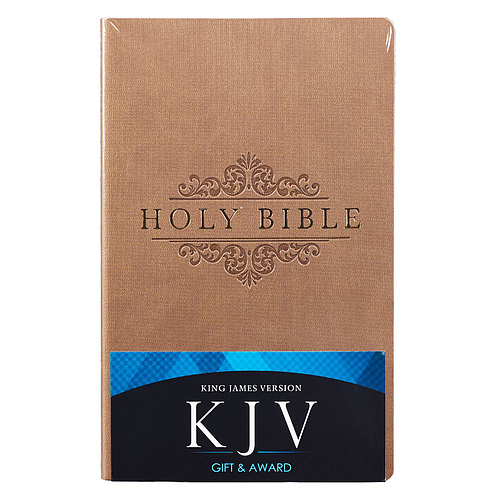 Tan Faux Leather King James Version Gift and Award Bible