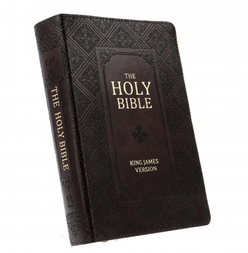 KJV Giant Print Bible, Dark Brown, Imitation Leather, Words of Christ in Red, Thumb Index, Footnote Verse Cross-Reference, Concordance, Bible Reading Plan