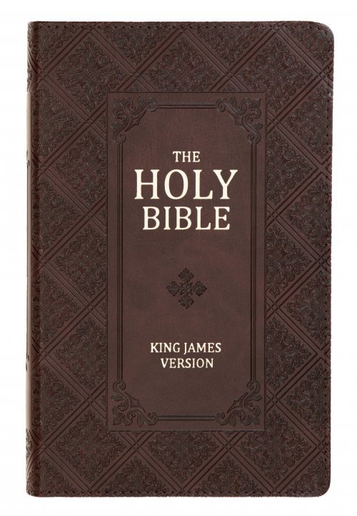 KJV Giant Print Bible, Dark Brown, Imitation Leather, Words of Christ in Red, Thumb Index, Footnote Verse Cross-Reference, Concordance, Bible Reading Plan