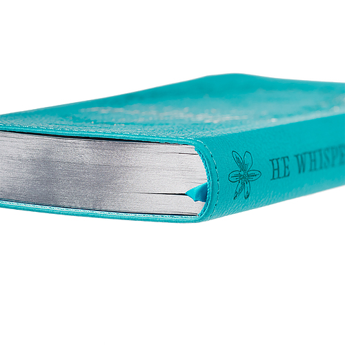 He Whispers Your Name Turquoise Faux Leather Devotional