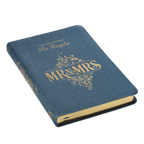 Mr. & Mrs. 366 Devotions for Couples Blue Faux Leather Devotional