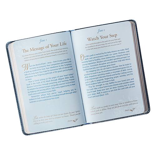 Mr. & Mrs. 366 Devotions for Couples Blue Faux Leather Devotional