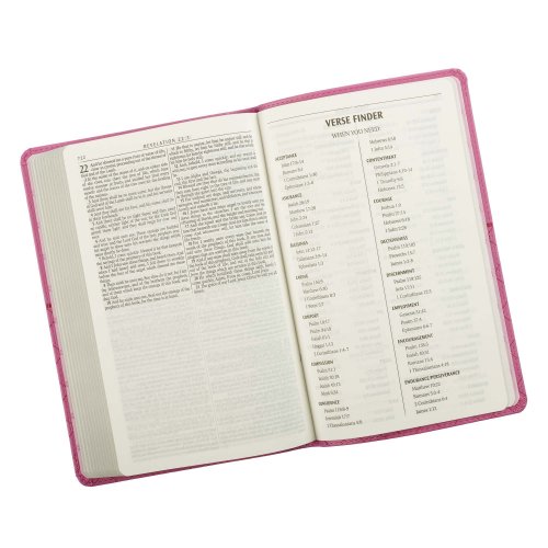 KJV Gift Bible, Pink, Imitation Leather, Gilt Edge, Reading Plan, Verse Finder