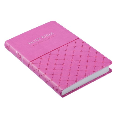 KJV Gift Bible, Pink, Imitation Leather, Gilt Edge, Reading Plan, Verse Finder