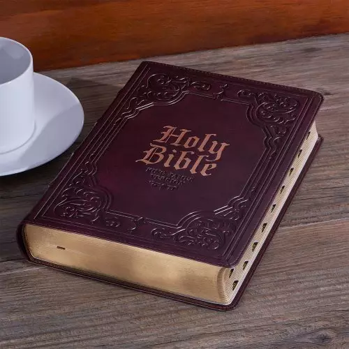 KJV Bible Giant Print Full-size Faux Leather, Dark Brown