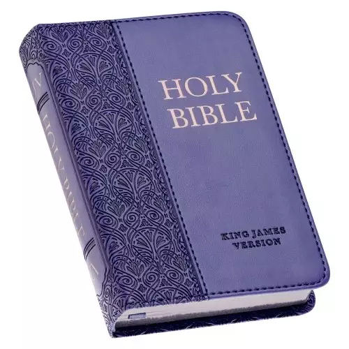 KJV Bible Mini Pocket Faux Leather, Purple