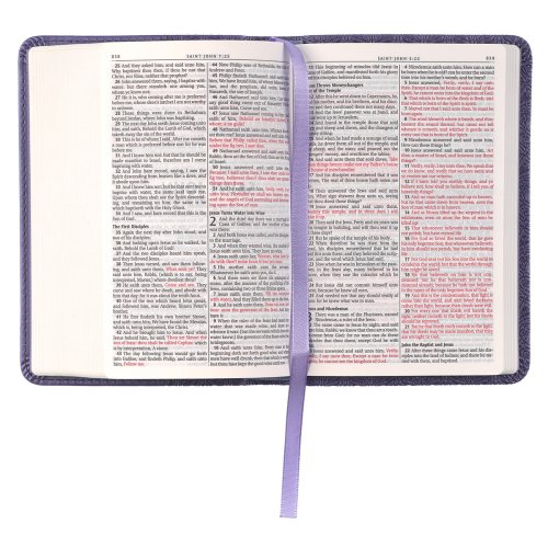 KJV Bible Mini Pocket Faux Leather, Purple