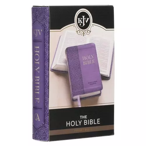 KJV Bible Mini Pocket Faux Leather, Purple